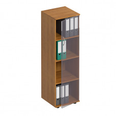 Стеллаж средний узкий со стеклянной дверью МП ФР 358 ВЗ, цвет вяз светлый