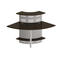 Модуль ресепшен с опорой и экраном угловой 90 грд.изогнутый внутрь ФР 468 ВТ + ФР 493ХР, венге темный