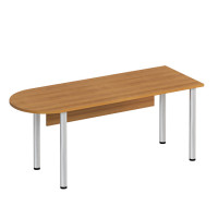 Стол полукруглый хромированные опоры МХ с экраном ДСП МХ ФР 2113 ВЗ, цвет вяз светлый