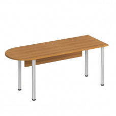 Стол полукруглый хромированные опоры МХ с экраном ДСП МХ ФР 2113 ВЗ, цвет вяз светлый