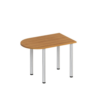 Стол письменный полукруглый на хромированных опорах МХ ФР 2104 ВЗ, цвет вяз светлый