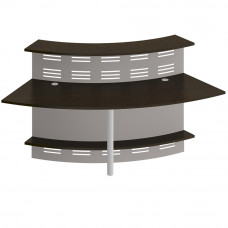 Модуль ресепшен с опорой и экраном угловой 60 грд.изогнутый внутрь ФР 464 ВТ + ФР 479ХР, венге темный