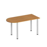 Стол письменный полукруглый на хромированных опорах МХ ФР 2101 ВЗ, цвет вяз светлый