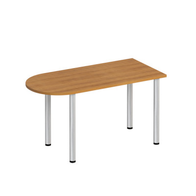 Стол письменный полукруглый на хромированных опорах МХ ФР 2101 ВЗ, цвет вяз светлый