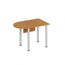 Стол полукруглый опоры хром МХ с экраном ДСП МХ ФР 2114 ВЗ, цвет вяз светлый