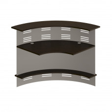 Модуль ресепшен 90 грд.изогнутый наружу 120*120*110 с экраном ФР 469 ВТ + ФР 487ХР, венге темный