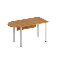 Стол полукруглый опоры хром МХ с экраном ДСП МХ ФР 2111 ВЗ, цвет вяз светлый