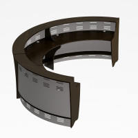 Вариант компоновки N 1 (Три модуля 60 грд.,изогнутых наружу), венге темный