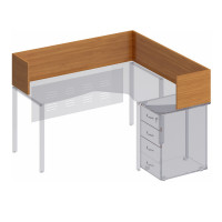 Настольная перегородка-угол МП ФР 424 ВЗ, цвет вяз светлый