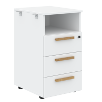 Тумба приставная FLC-3D.1A Белый/Белый Бук