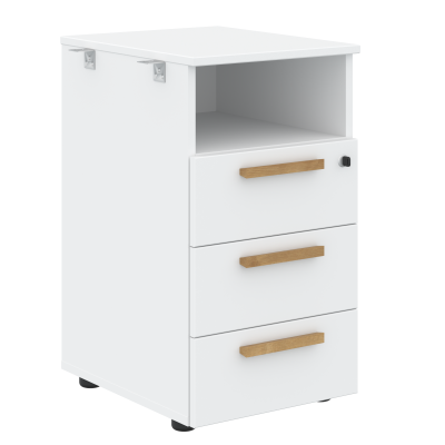 Тумба приставная FLC-3D.1A Белый/Белый Бук