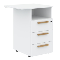 Тумба приставная FLC-3D.2A Белый/Белый Бук