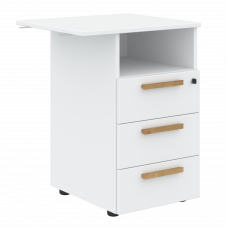 Тумба приставная FLC-3D.2A Белый/Белый Бук