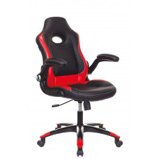 Кресло игровое Zombie VIKING-1N черный/красный искусственная кожа крестовина пластик