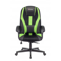 Кресло игровое Zombie VIKING-9 черный/салатовый искусст.кожа/ткань крестовина пластик