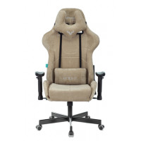 Кресло игровое Zombie VIKING KNIGHT Fabric песочный Light-21 с подголов. крестовина металл