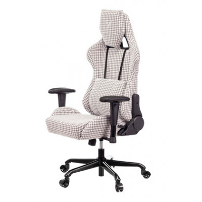 Кресло игровое Zombie VIKING LOFT серый Morris-1 гусин.лапка с подголов. крестовина металл