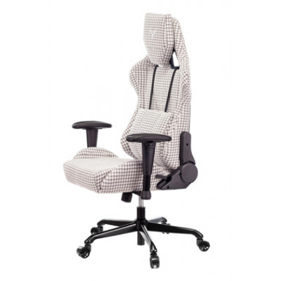 Кресло игровое Zombie VIKING LOFT серый Morris-1 гусин.лапка с подголов. крестовина металл