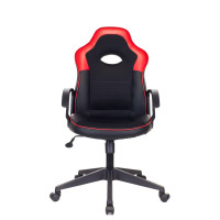 Кресло игровое Zombie VIKING-11 черный/красный искусст.кожа/ткань крестовина пластик