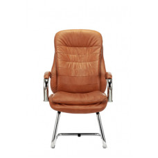 Кресло Бюрократ T-9950AV рыжий Leather Ontano кожа/кожзам полозья металл хром