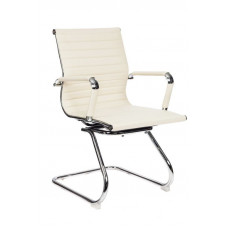 Кресло Бюрократ CH-883-LOW-V слоновая кость искусственная кожа низк.спин. полозья металл хром