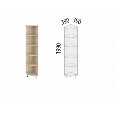 Стеллаж угловой Лидер 84.14, Дуб Кронберг