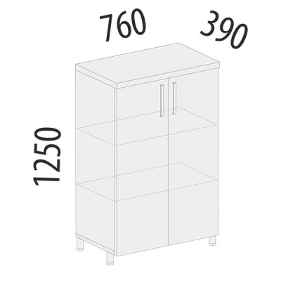 Шкаф с полками Лидер 82.30, Орех Пегас