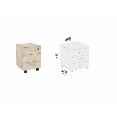 Тумба с ящиками Лидер 84.10, Дуб Кронберг