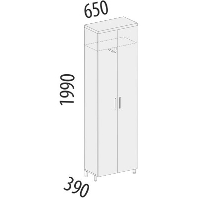 Шкаф для одежды со штангой Лидер-Престиж 83.11, Дуб Венге