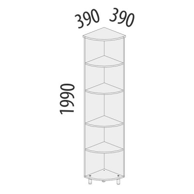Стеллаж угловой Лидер 82.14, Орех Пегас