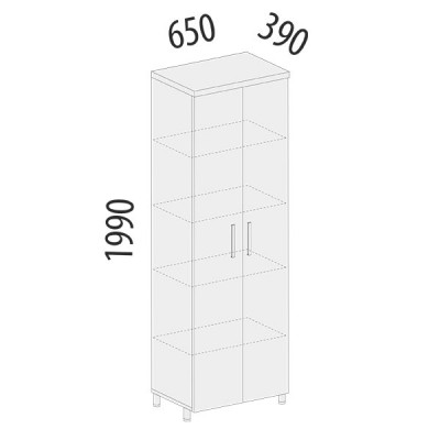 Шкаф с полками Лидер-Престиж 83.12, Дуб Венге