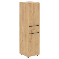 Шкаф колонка с 2-мя глухими малыми дверьми 400х430х1517 LMC 40.4 Дуб Бофорд