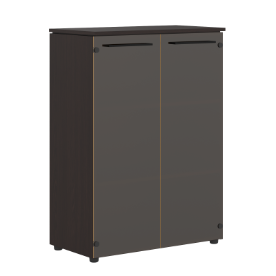 Шкаф со стеклянными дверьми 854х423х1188 MMC 85.2 Дуб Базель/Венге