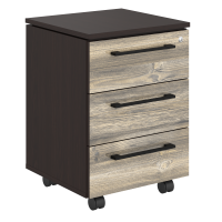 Тумба подкатная MMC-3D.A Дуб Базель/Венге