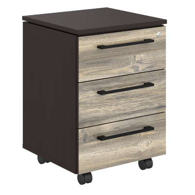 Тумба подкатная MMC-3D.A Дуб Базель/Венге