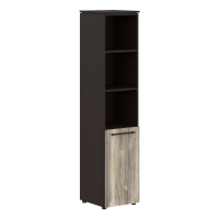 Шкаф колонка с глухой малой дверью 429х423х1956 MHC 42.5 Дуб Базель/Венге