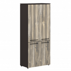 Шкаф с глухими средними и малыми дверьми 854х423х1956 MHC 85.3 Дуб Базель/Венге