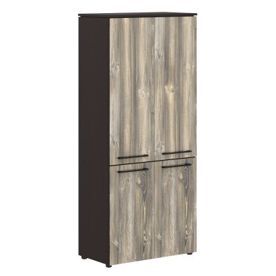 Шкаф с глухими средними и малыми дверьми 854х423х1956 MHC 85.3 Дуб Базель/Венге