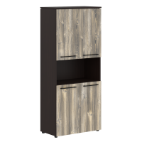 Шкаф с 2-мя комплектами глухих малых дверей 854х423х1956 MHC 85.4 Дуб Базель/Венге