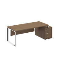 Стол руководителя на опорной тумбе правый/левый Orion ОР 148 ДТ дуб табачный