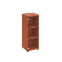 Шкаф средний узкий со стеклянной прозрачной дверью Патриот ПТ 967 ОМ, миланский орех