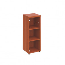 Шкаф средний узкий со стеклянной прозрачной дверью Патриот ПТ 967 ОМ, миланский орех