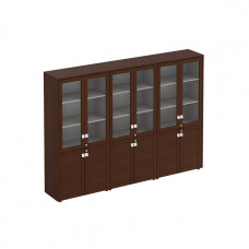 Шкаф комбинированный высокий (стекло + стекло + стекло) Премьер ПР 378 ВТ венге темный
