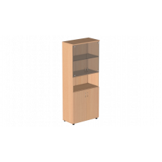 Шкаф высокий с нишей и тонированным стеклом Р.Ш-4СТ, серия Референт, бук