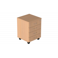 Тумба выкатная с центральным замком на 4 ящика Р.Т-4 зЦ, серия Референт, бук