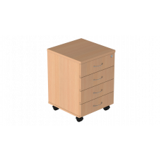 Тумба выкатная с центральным замком на 4 ящика Р.Т-4 зЦ, серия Референт, бук