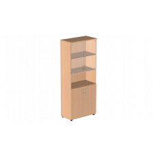 Шкаф высокий с нишей и стеклом Р.Ш-4СБ, серия Референт, бук