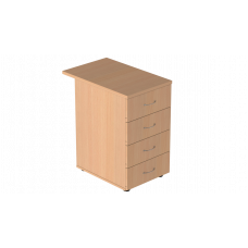 Тумба приставная 4 ящика глубокая с замком Р.Т-4.2 зЦ, серия Референт, бук