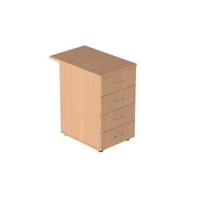 Тумба приставная 4 ящика глубокая с замком Р.Т-4.2 зЦ, серия Референт, бук