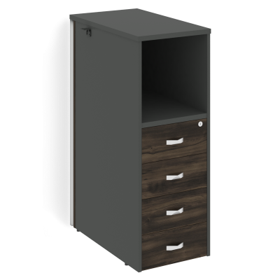 Onix Тумба с подсветкой 4 ящика проходная, средняя O.R-TV-4.S Дуб Мали/Антрацит 436*767*1185